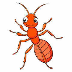 vector illustration of cartoon ant