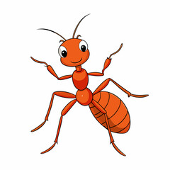 vector illustration of cartoon ant