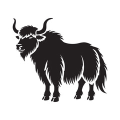 Unique yak silhouette for versatile media applications - Yak illustration - minimallest yak vector
