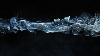 Fototapeta premium Abstract swirling smoke, dark background, design element. (1)