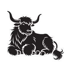 Stylish yak silhouette for modern artistic projects - Yak illustration - minimallest yak vector
