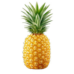 Fototapeta premium Fresh and Juicy Pineapple Isolated on White Background with Lush Green Leaves for Vibrant Tropical Feel
