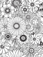 Seamless Floral Pattern with Flowers
