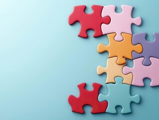 Obraz premium Conceptual image of a financial puzzle, with pieces representing different mutual funds coming together to form a retirement plan