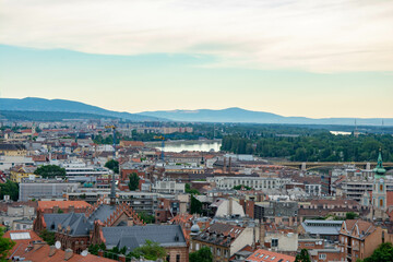 Aerial view of the downtown of Budapest