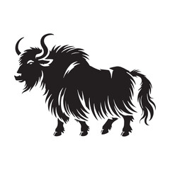 Stylish yak silhouette for unique creative purposes - Yak illustration - minimallest yak vector
