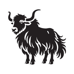 Bold yak silhouette for diverse artistic projects - Yak illustration - minimallest yak vector
