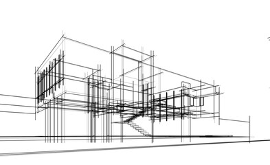 Obraz premium abstract architecture sketch 