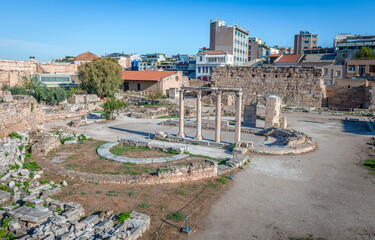 Hadrian's library in Roman Agora, built by Roman Emperor Hadrian on the north side of the Acropolis...