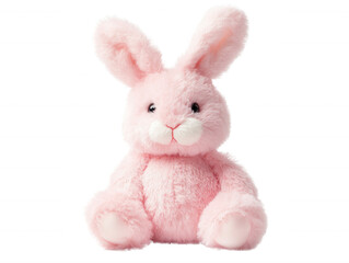 Adorable Pink Plush Bunny Rabbit Toy Soft Fluffy Sitting Pose Child s Plaything