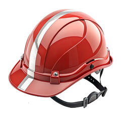 Fototapeta premium Modren Red color safety helmet with white background png transparent cut out social media post ad high quality web banner poster