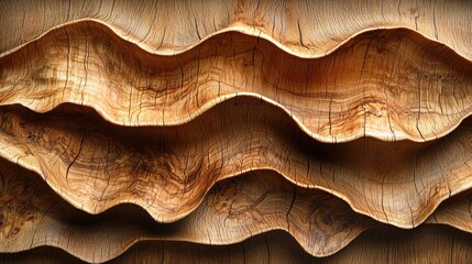 Sculptural Wooden Waves: A Masterpiece of Carved Wood