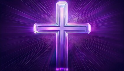 Fototapeta premium cross in the color of the year 2025 Amethyst Shadow 