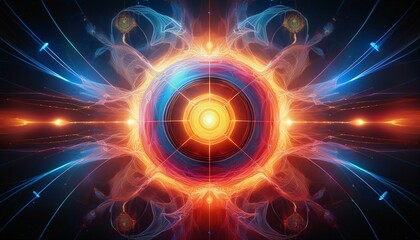 Obraz premium background with glowing circles and shapes suitable for cover or scene