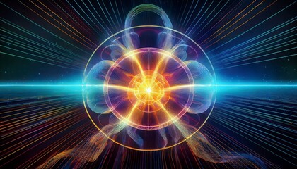 Fototapeta premium background with glowing circles and shapes suitable for cover or scene