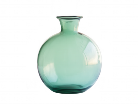 Elegant Seafoam Green Glass Vase Round Shape Modern Home Decor Tabletop Ornament