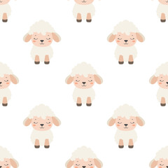 Obraz premium little sheep seamless pattern