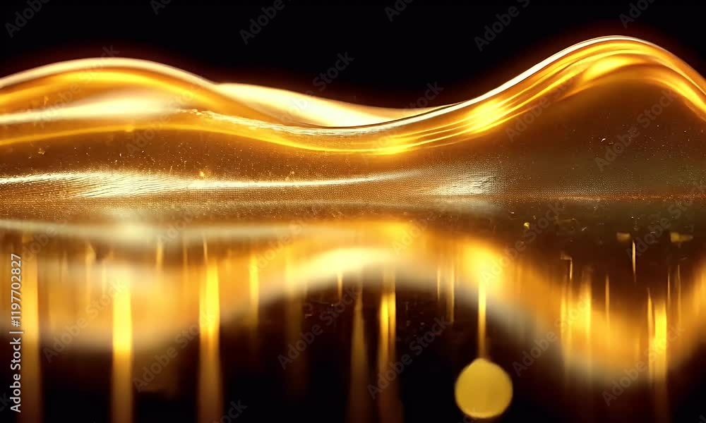 Wall mural a mesmerizing abstract image featuring flowing golden waves with sparkling highlights, creating a se