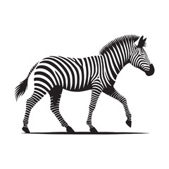 Majestic zebra silhouette for modern digital designs - Zebra black vector
