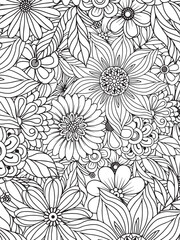 Seamless floral pattern with vintage ornate flowers and leaves for wallpaper and textile design