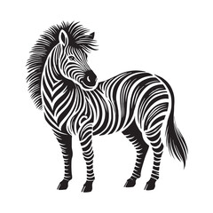 Minimalistic zebra silhouette for unique project applications - Zebra illustration - minimallest zebra vector
