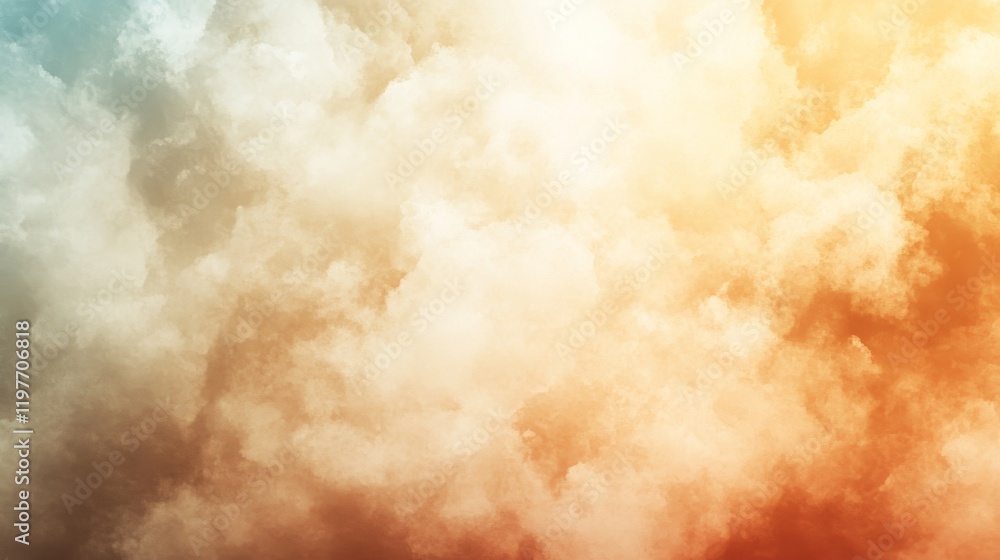 Poster a soft blend of clouds in pastel hues, creating a dreamy, ethereal atmosphere with gentle transition