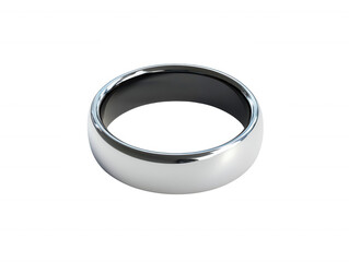 Modern Sleek Silver White Polished Metal Ring Wedding Band Jewelry