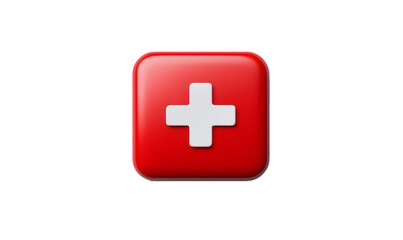 Obraz premium Red cross symbol, digital button, app, healthcare