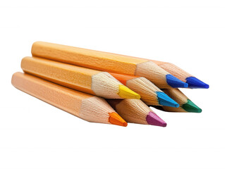 Colorful Wooden Pencils Stacked Close up Art Supplies Drawing Creativity