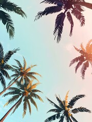 Fototapeta premium palm trees background