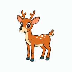 deer, animal, reindeer, cartoon, vector, illustration, christmas, mammal, wild, cute, nature, elk, antler, brown, stag, wildlife, animals, art, silhouette, forest, doe, horn, buck, zoo, happy