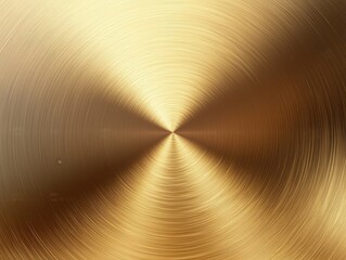 Abstract Gold Brushed Metal Texture with Radiant Center
