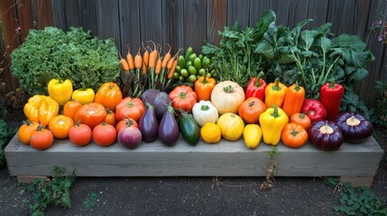 Vibrant Harvest: A Colorful Array of Freshly Picked Vegetables