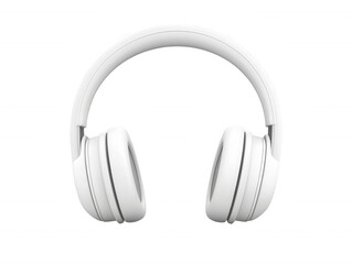 Modern White Wireless Over Ear Headphones Minimalist Design Audio Technology