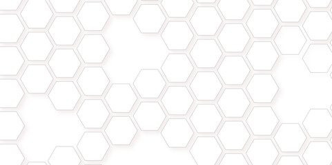 Abstract seamless honeycomb hexagon background. Geometric texture white pattern
design.
