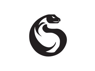 Obraz premium Black Snake Silhouette. Snake icon. Snake logo. Black snake silhouette isolated on white background. Vector illustration. 