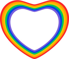 Rainbow heart frame