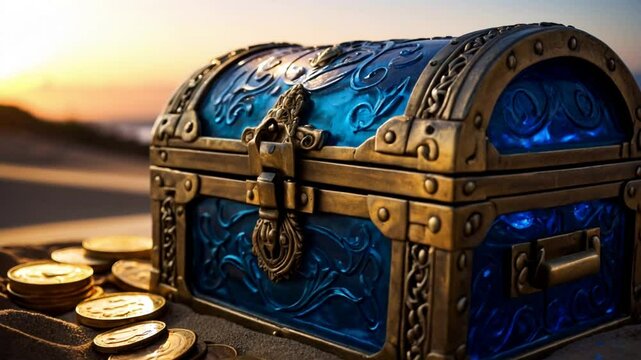 treasure chest with coins