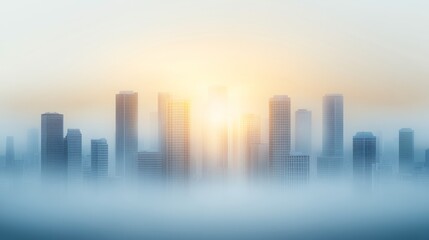 Fototapeta premium Hazy Sunrise Over a Smog-Covered Urban Skyline 10