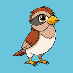 vector illustration of a house sparrow bird