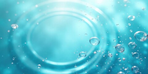 Fototapeta premium Aqua Bubbles Serene Underwater Scene with Circular Water Ripples and Sparkling Air Pockets