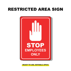 High-Security Zone Signs. Danger, Warning, and Restricted Access