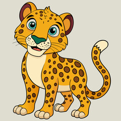 leopard cartoon isolated on white