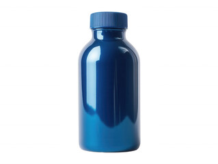 Shiny Cobalt Blue Plastic Bottle with Cap Mockup for Product Packaging Design