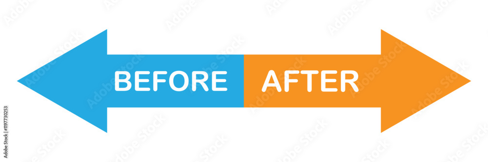 Poster before and after vector icon set. comparison white background for graphic design. seals with before 