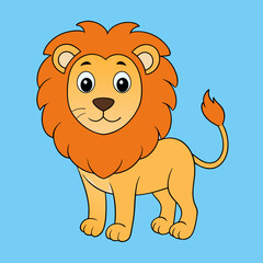 lion cartoon isolated on white