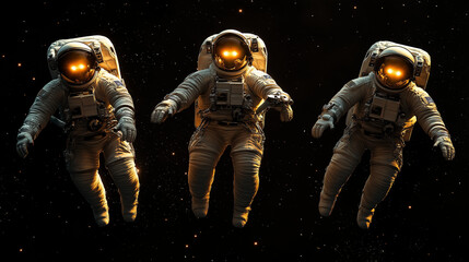 Fototapeta premium Astronauten im Weltraum bei einer Erkundung in der Schwerelosigkeit