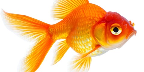 Fototapeta premium Transparent PNG available Oranda goldfish isolated on white background close up