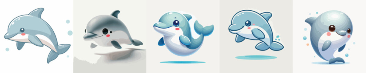 collection of cute and adorable dolphin vectors