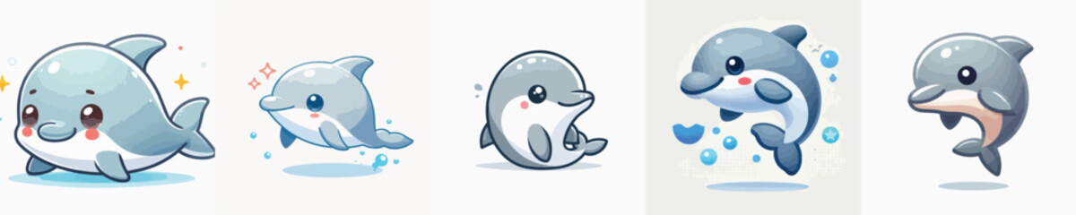 collection of cute and adorable dolphin vectors